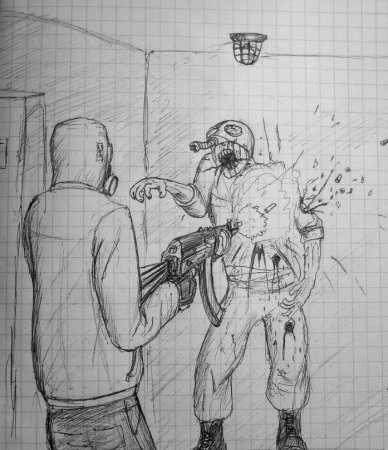 Сталкер арты карандашом монолит