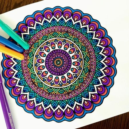Мандалы Раскрашенные фломастерами
