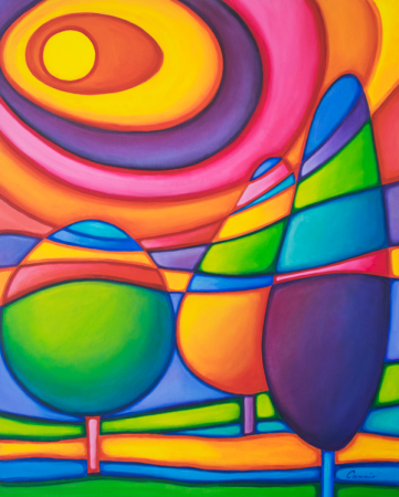 Абстракция гуашью