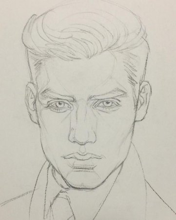 Мужской портрет карандашом