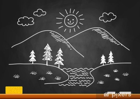 Горы мелом на доске