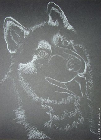 Рисование мелками на черной бумаге