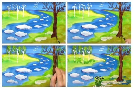 Поэтапный рисунок весны