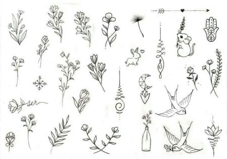 Эскизы маленьких татуировок для девушек