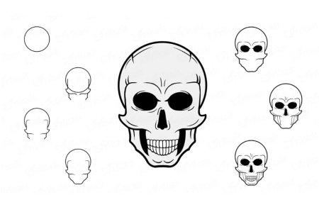 Череп рисунок карандашом
