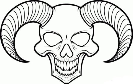 Поэтапный рисунок черепа