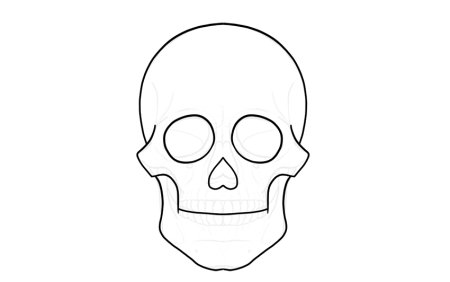 Карандашом череп спереди поэтапно