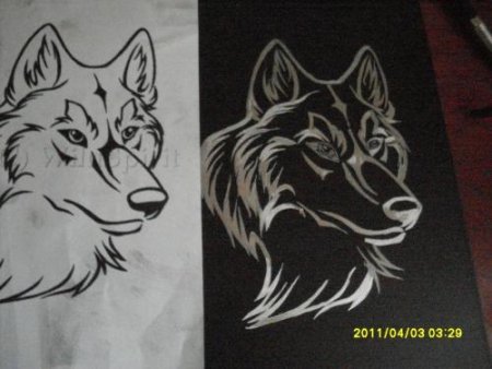 Волки эскиз для резьбы