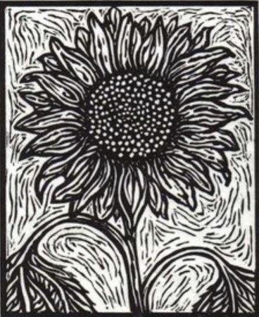 Граттаж Подсолнухи