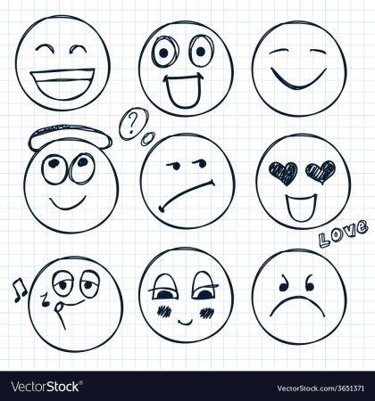 Рисунки смайлики для срисовки