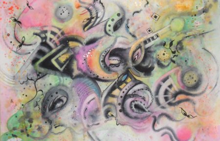 Бабочка красками