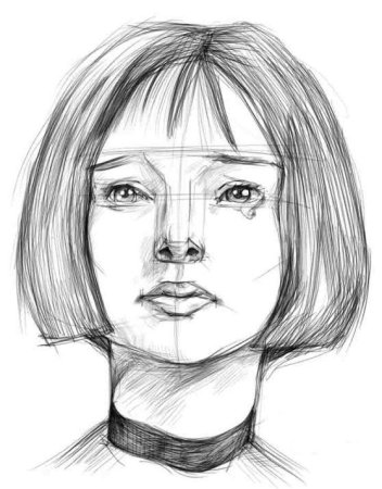 Лицо человека карандашом