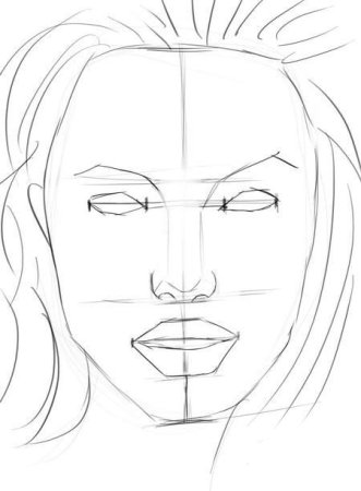 Портрет Джоли карандашом поэтапно