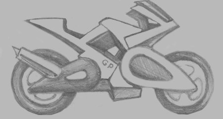 Рисунки мотоциклов для начинающих (49 фото)