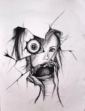 Страшные рисунки для срисовки в скетчбук