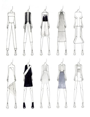 Эскизы одежды дизайнеров