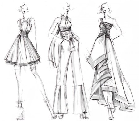 Эскизы одежды дизайнеров