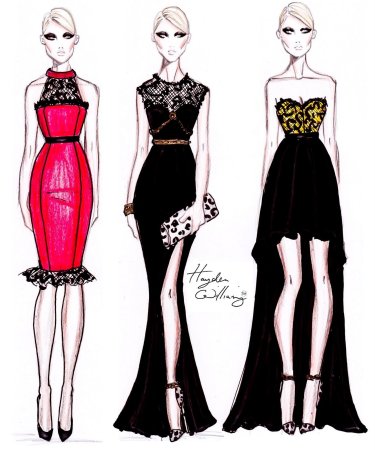 Рисунки дизайнеров одежды