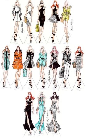 Эскизы одежды дизайнеров