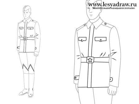 Поэтапное рисование солдата
