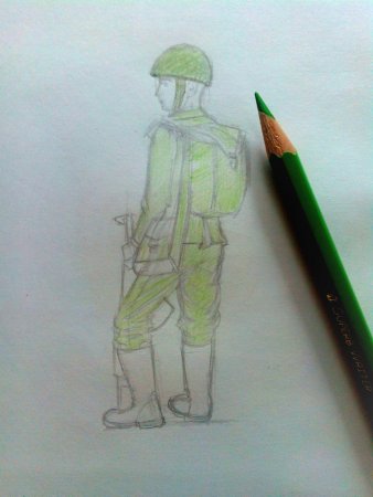 Поэтапное рисование солдата