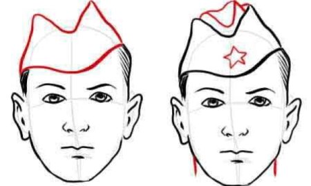 Поэтапное рисование солдата