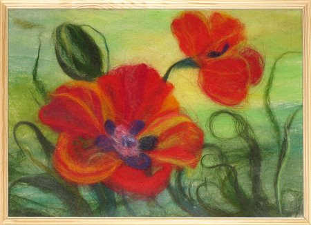 Панно из шерсти сухое валяние