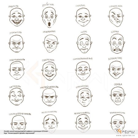 Мимика лица в схемах