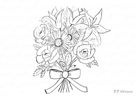 Ваза с цветами карандашом