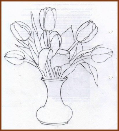 Рисунки цветов карандашом