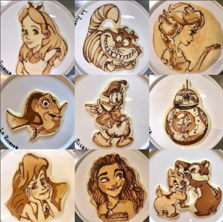 Рисунки на блинах шприцом