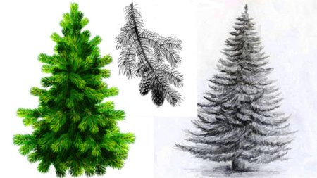 Рисунки на новый год легкие елка