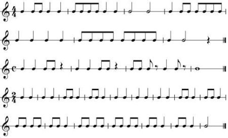 Сольфеджио ритмические упражнения