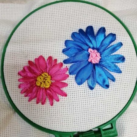 Способы вышивки лентами