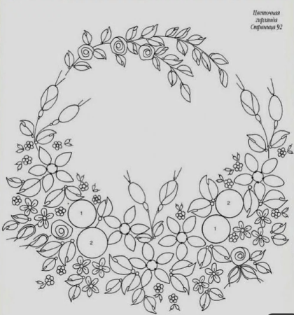 Эскиз для вышивки атласными лентами