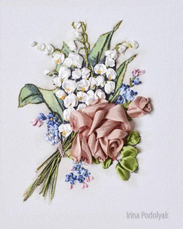 Вышивка лентами несложная