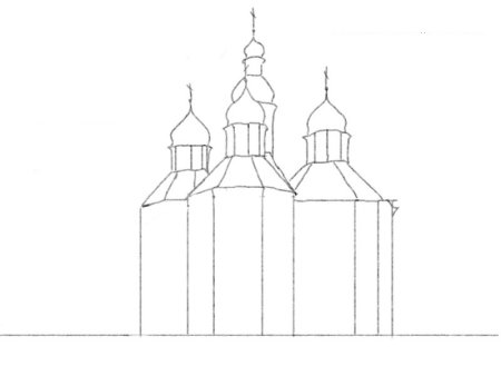 Церковь пошаговое рисование