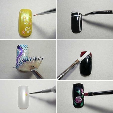 Узоры на ногтях кисточкой
