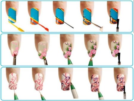 Рисование дотсом на ногтях