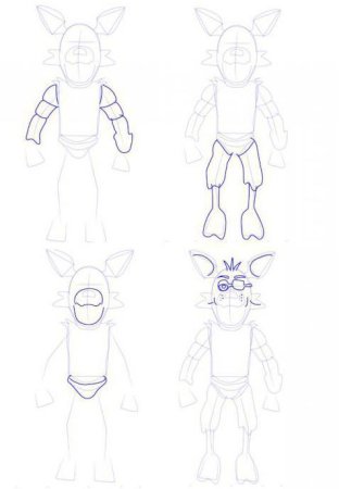 Поэтапное рисование ФНАФ