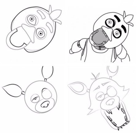 Поэтапное рисование ФНАФ