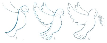 Идеи для рисования голубя