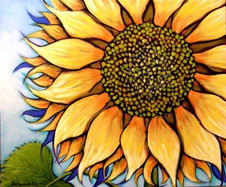Подсолнухи акриловыми красками