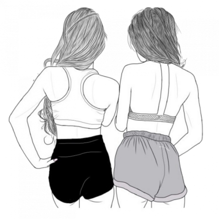 Рисунки для срисовки 2 подруги