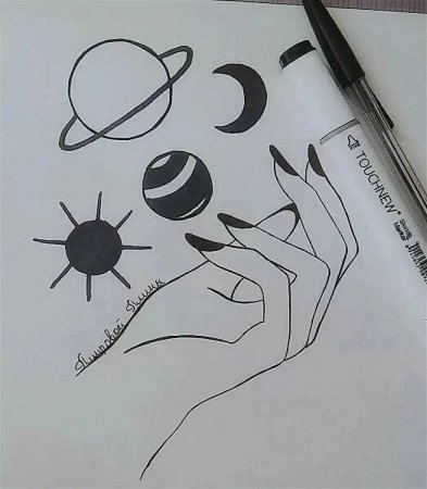 Рисунки чёрной ручкой для срисовки