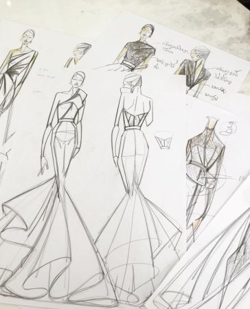Эскизы одежды дизайнеров