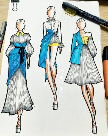 Эскизы одежды дизайнеров