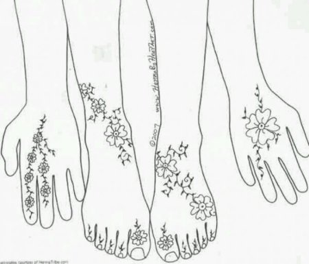 Мехенди на ноге эскизы