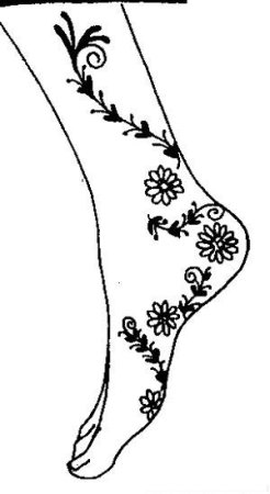 Эскизы хной на ноге