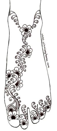 Рисунок мехенди на ноге для начинающих